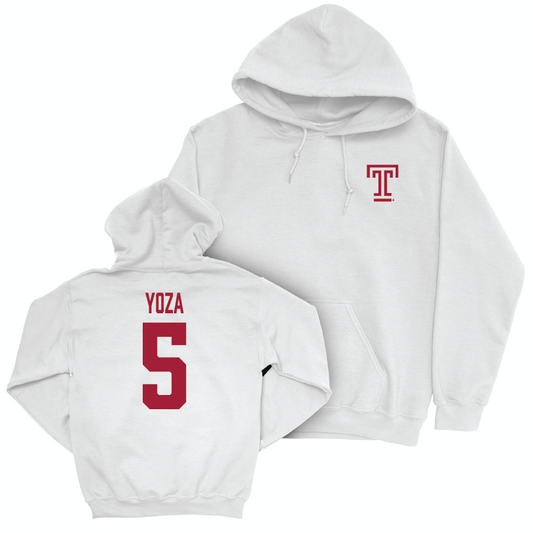 Temple Women's Volleyball White Logo Hoodie - Alexis Yoza | #5 Small