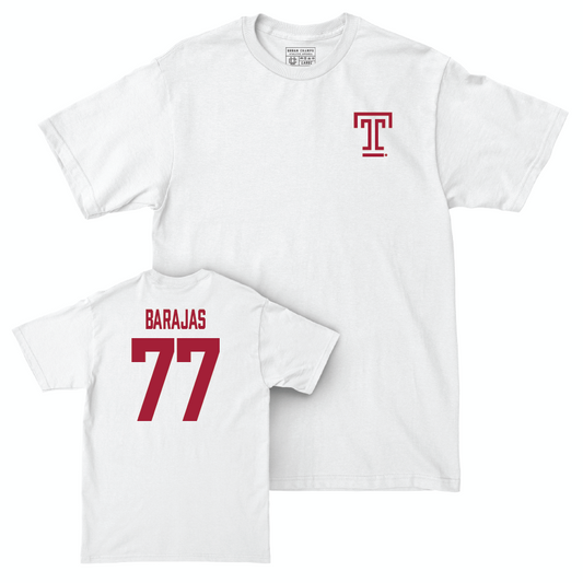 Temple Football White Logo Comfort Colors Tee - Diego Barajas | #77 Small