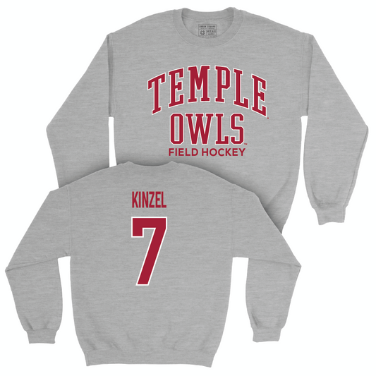 Temple Women's Field Hockey Sport Grey Classic Crew - Devin Kinzel | #7 Small