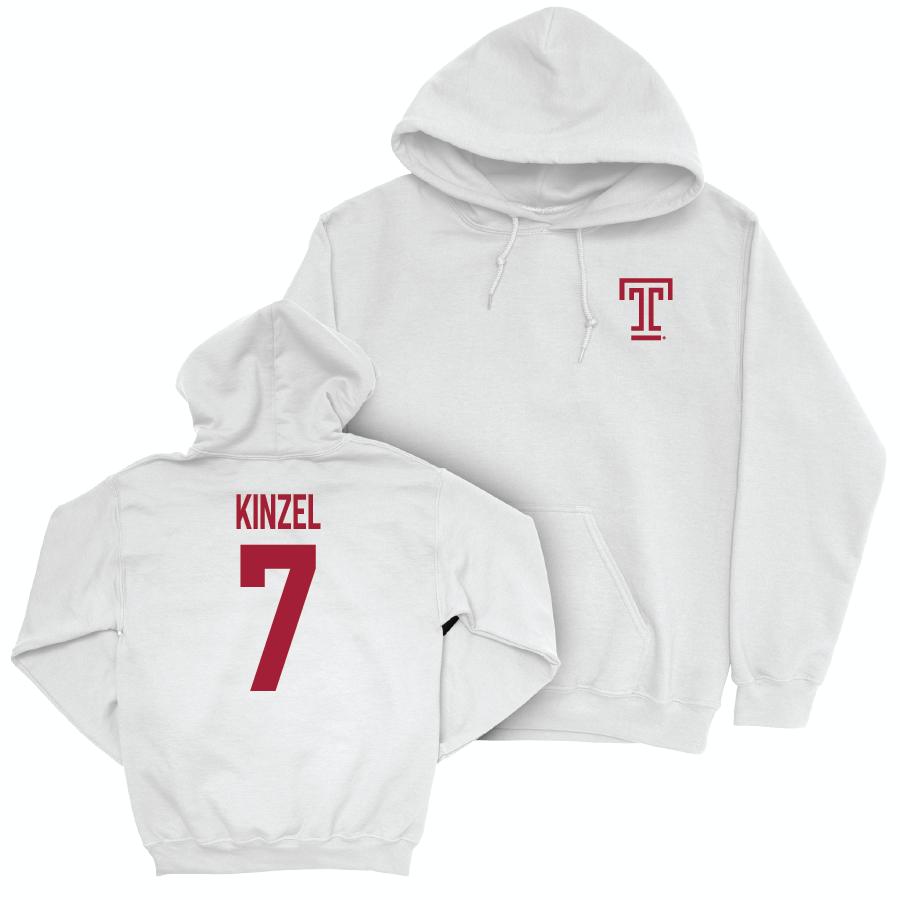 Temple Women's Field Hockey White Logo Hoodie - Devin Kinzel | #7 Small