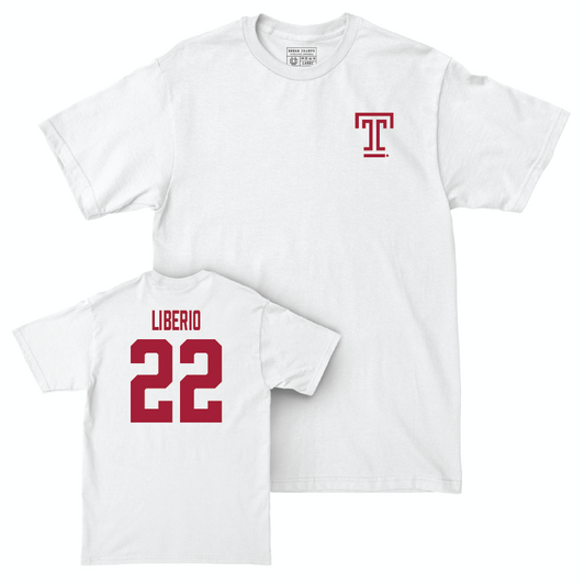 Temple Women's Lacrosse White Logo Comfort Colors Tee - Emily Liberio | #22 Small