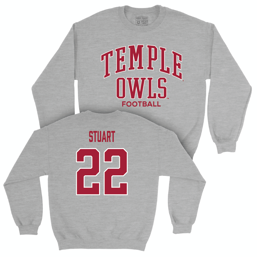 Temple Football Sport Grey Classic Crew - Eric Stuart | #22 Small