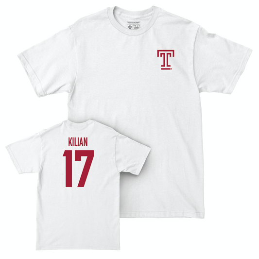 Temple Women's Soccer White Logo Comfort Colors Tee - Fiona Kilian | #17 Small