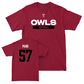 Temple Football Cherry Staple Tee - Grayson Mains | #57 Small