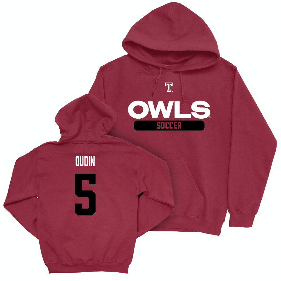 Temple Women's Soccer Cherry Staple Hoodie - Gabrielle Oudin | #5 Small