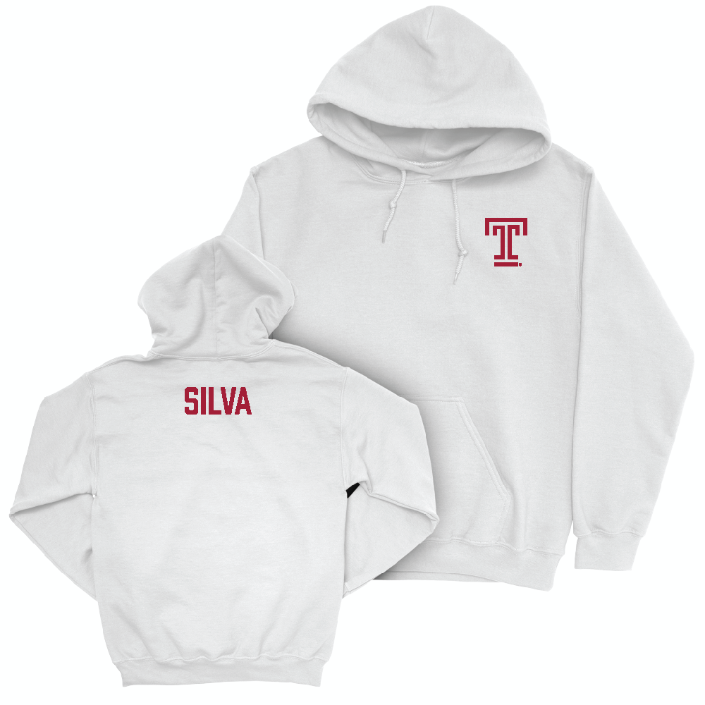 Temple Women's Gymnastics White Logo Hoodie - Gianna Silva Small