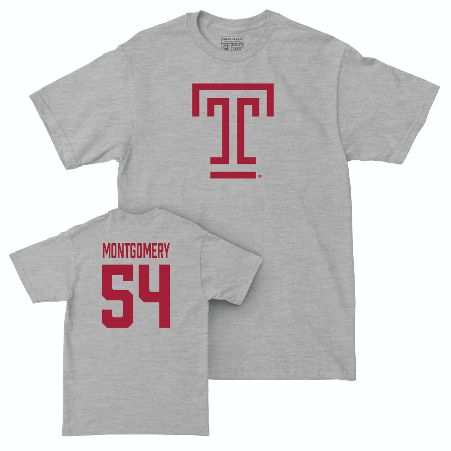 Temple Football Sport Grey Temple Tee - Jordan Montgomery | #54 Small