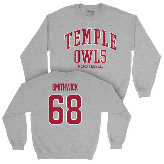 Temple Football Sport Grey Classic Crew - Kevin Smithwick | #68 Small