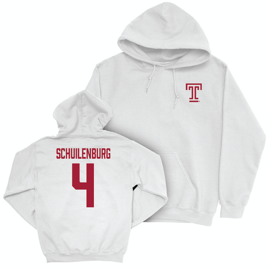 Temple Women's Field Hockey White Logo Hoodie - Myrthe Schuilenburg | #4 Small