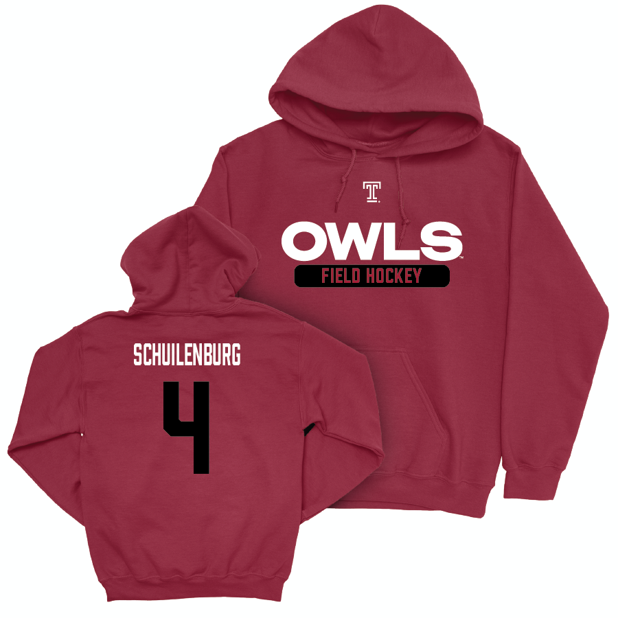 Temple Women's Field Hockey Cherry Staple Hoodie - Myrthe Schuilenburg | #4 Small