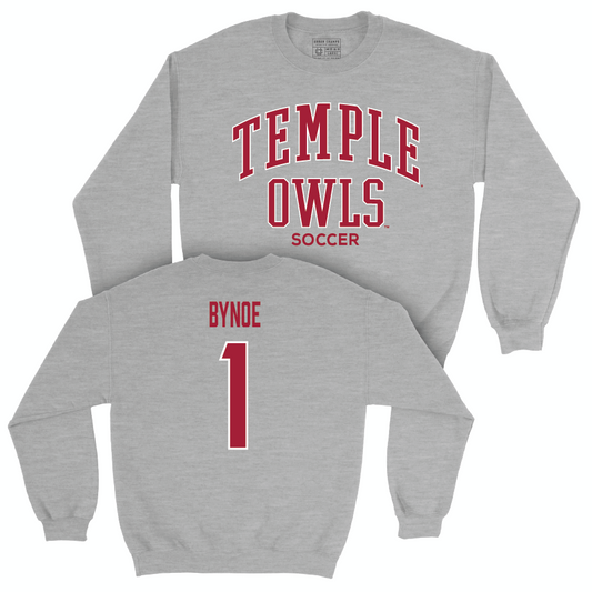 Temple Women's Soccer Sport Grey Classic Crew - Tamsin Bynoe | #1 Small