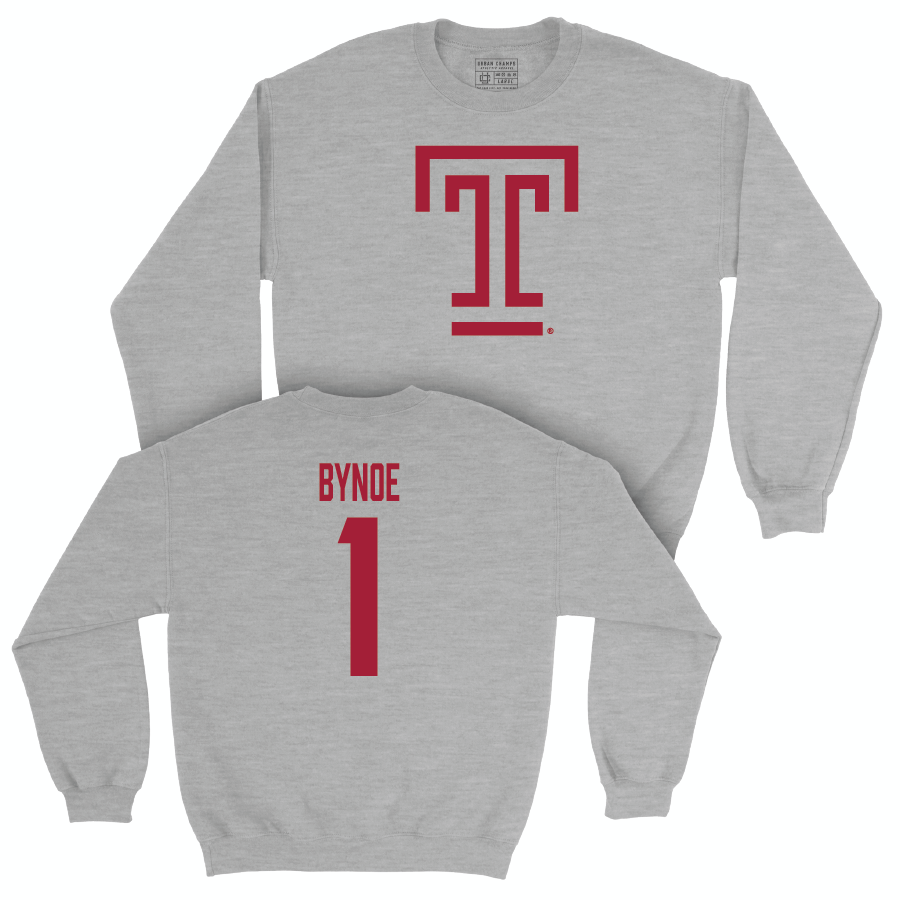 Temple Women's Soccer Sport Grey Temple Crew - Tamsin Bynoe | #1 Small