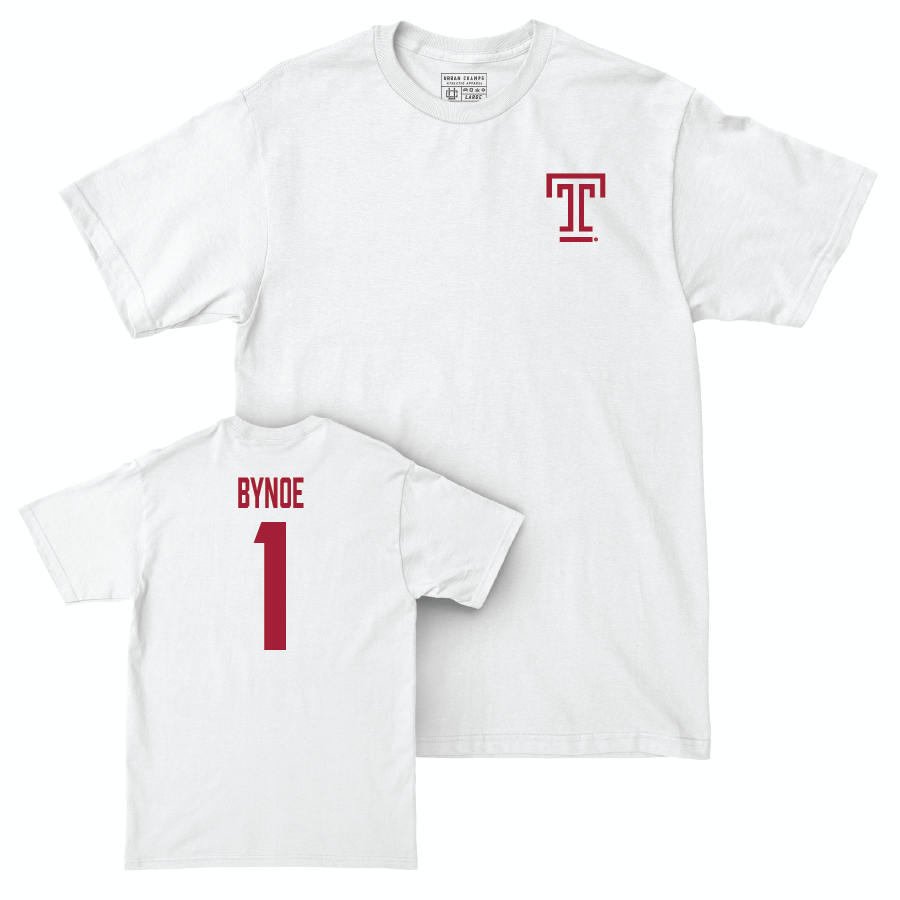 Temple Women's Soccer White Logo Comfort Colors Tee - Tamsin Bynoe | #1 Small