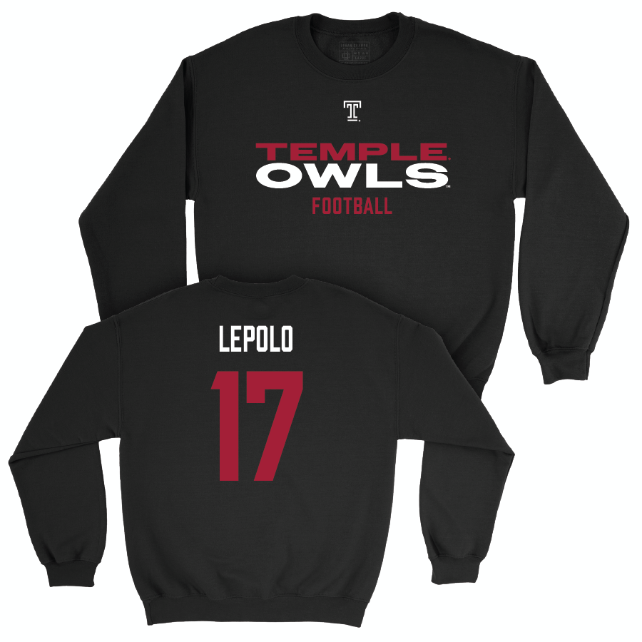 Temple Football Black Club Crew - Tyler Lepolo | #17 Small