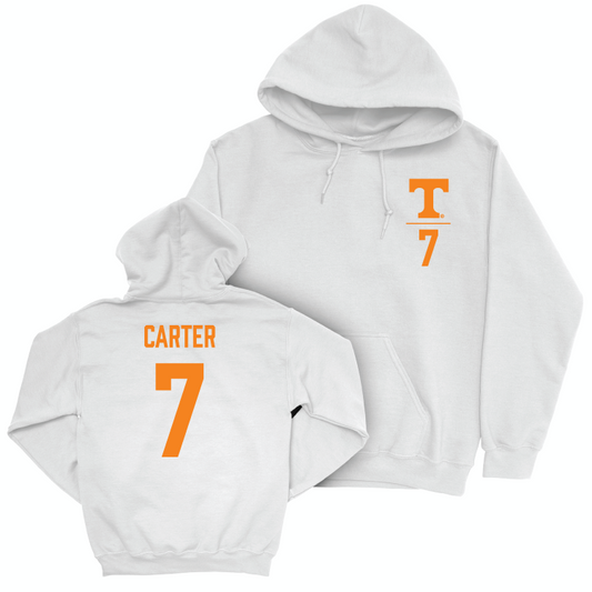 Tennessee Football White Logo Hoodie - Arion Carter Small