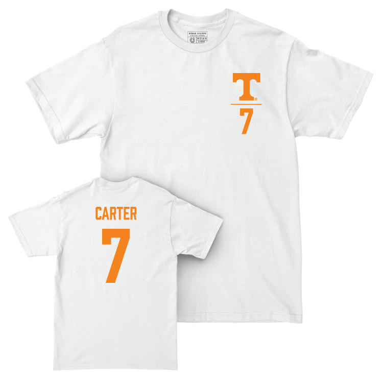 Tennessee Football White Logo Comfort Colors Tee - Arion Carter Small