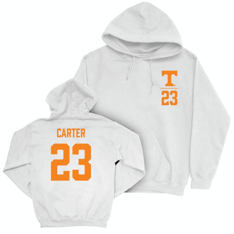 Tennessee Football White Logo Hoodie - Boo Carter Small