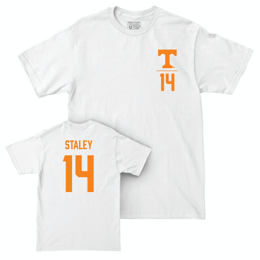 Tennessee Football White Logo Comfort Colors Tee - Braylon Staley Small