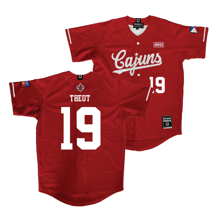 Louisiana Baseball Red Vintage Jersey - Dylan Theut | #19