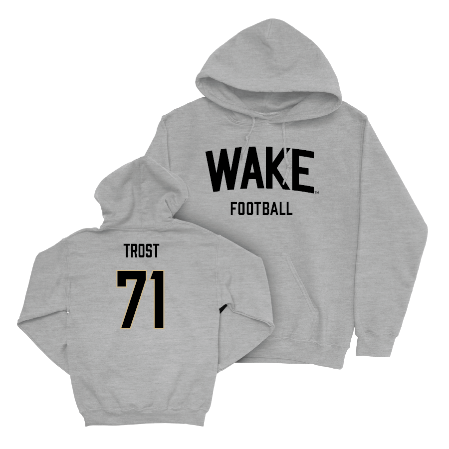 Wake Forest Football Sport Grey Wordmark Hoodie  - Keagen Trost