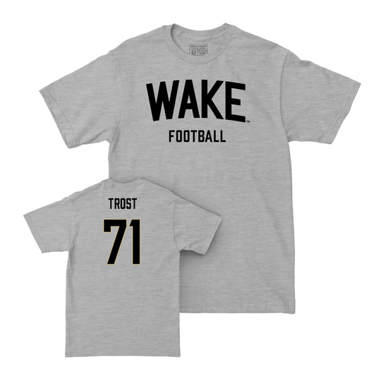 Wake Forest Football Sport Grey Wordmark Tee  - Keagen Trost