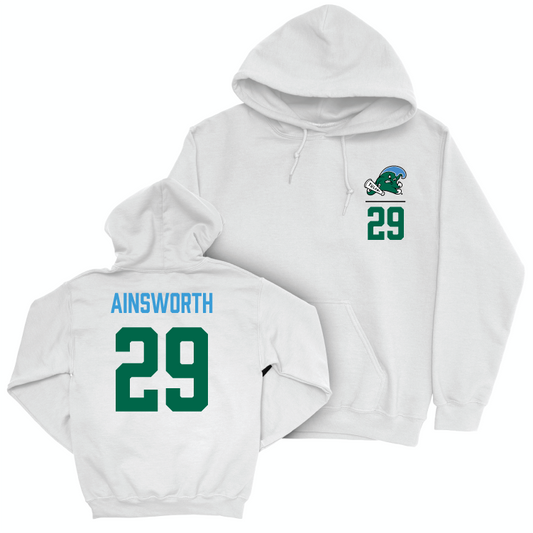 Tulane Baseball White Logo Hoodie - Alex Ainsworth Small