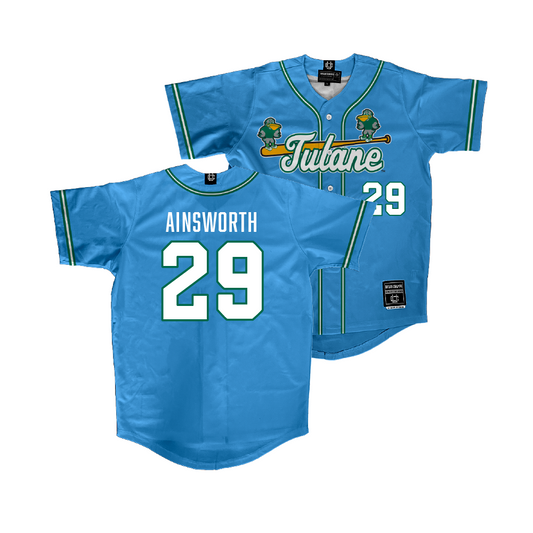 Tulane Baseball Blue Jersey - Alex Ainsworth Youth Small