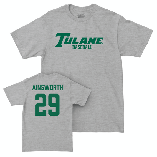 Tulane Baseball Sport Grey Classic Tee - Alex Ainsworth Small