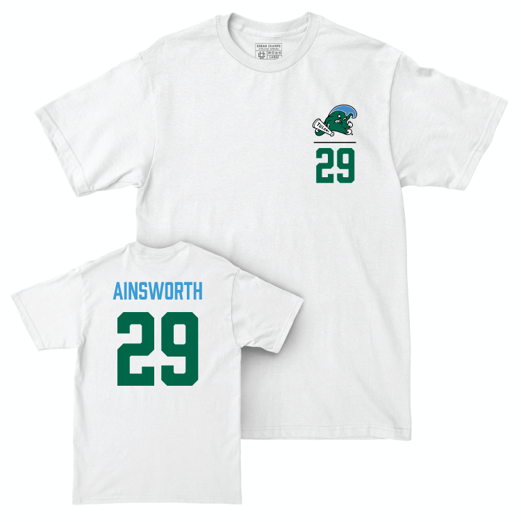 Tulane Baseball White Logo Comfort Colors Tee - Alex Ainsworth Small