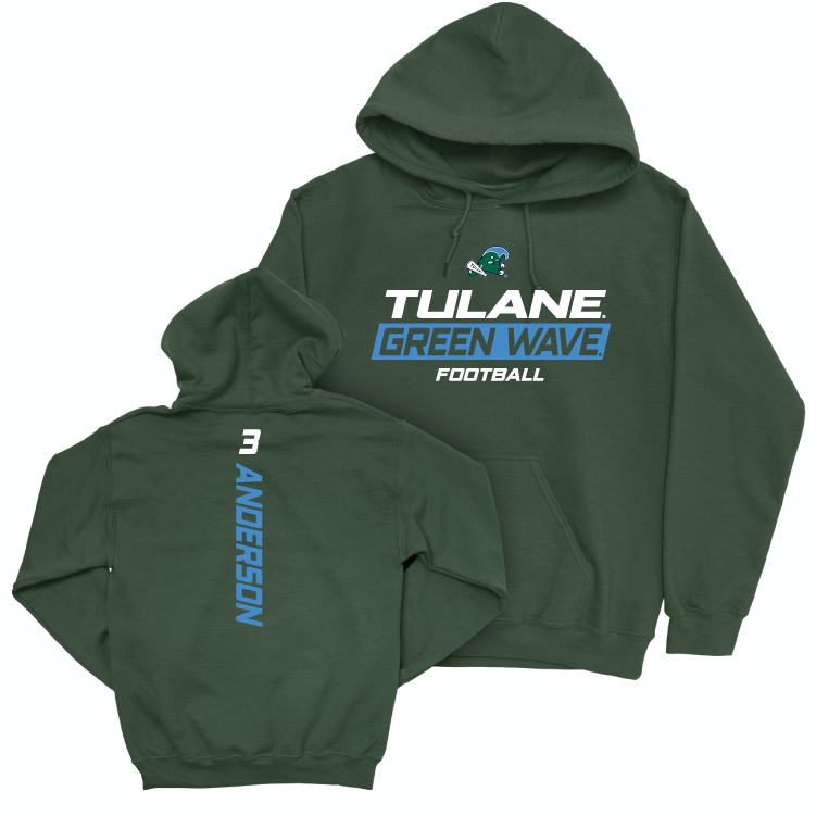 Tulane Football Green Rush Hoodie - Angelo Anderson Small