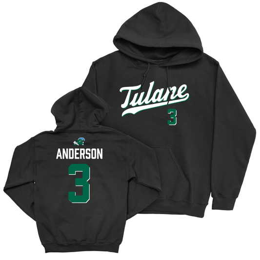 Tulane Football Black Script Hoodie - Angelo Anderson Small