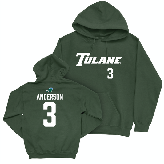 Tulane Football Green Sideline Hoodie - Angelo Anderson Small