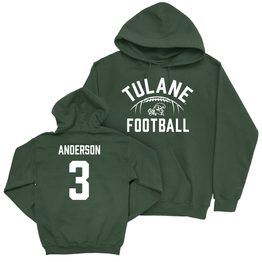 Tulane Football Green Stadium Hoodie - Angelo Anderson Small