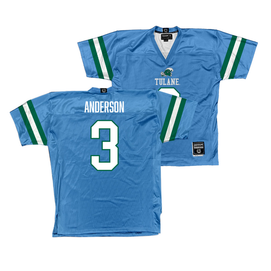 Tulane Football Blue Jersey - Angelo Anderson Youth Small