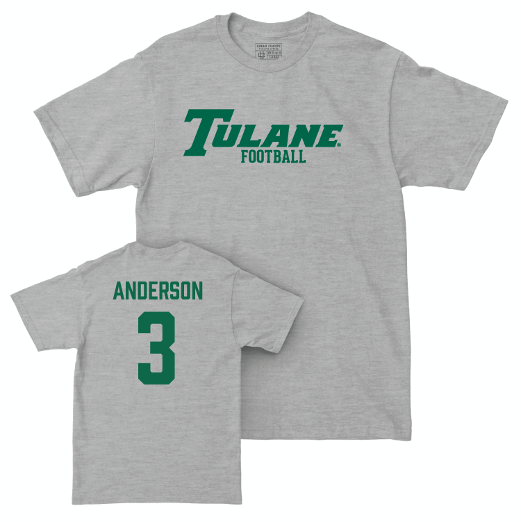 Tulane Football Sport Grey Classic Tee - Angelo Anderson Small