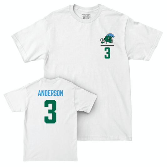 Tulane Football White Logo Comfort Colors Tee - Angelo Anderson Small