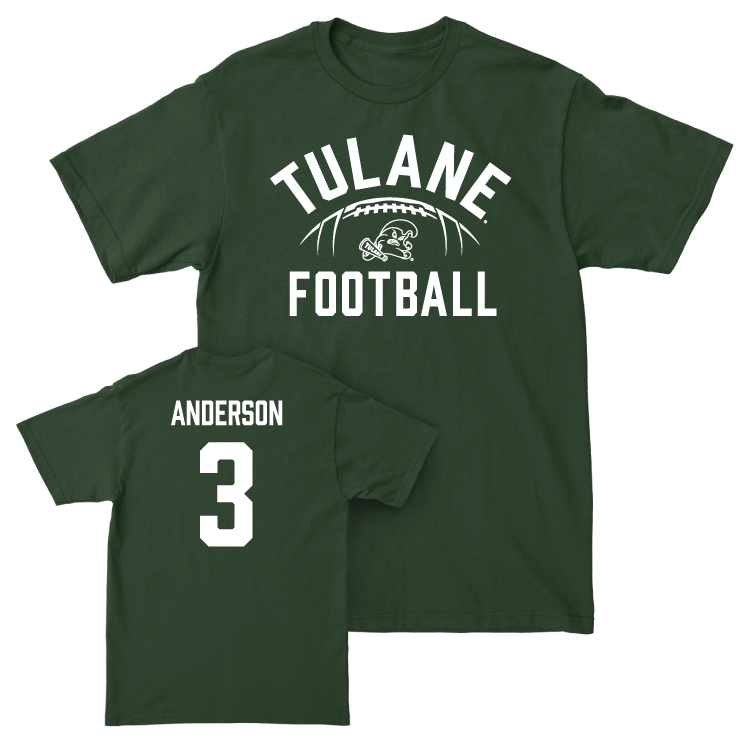 Tulane Football Green Stadium Tee - Angelo Anderson Small