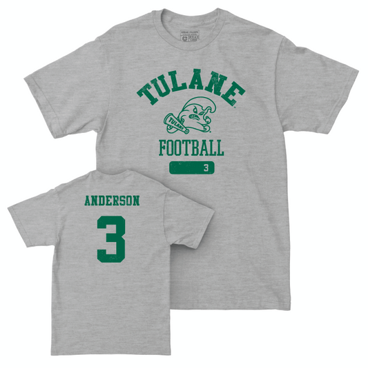 Tulane Football Sport Grey Varsity Tee - Angelo Anderson Small