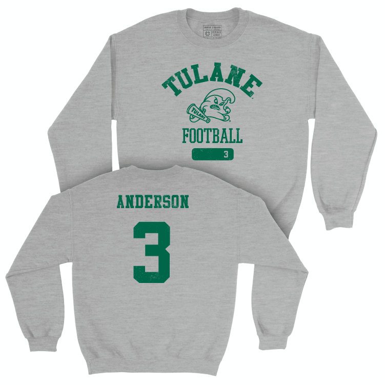 Tulane Football Sport Grey Varsity Crew - Angelo Anderson Small