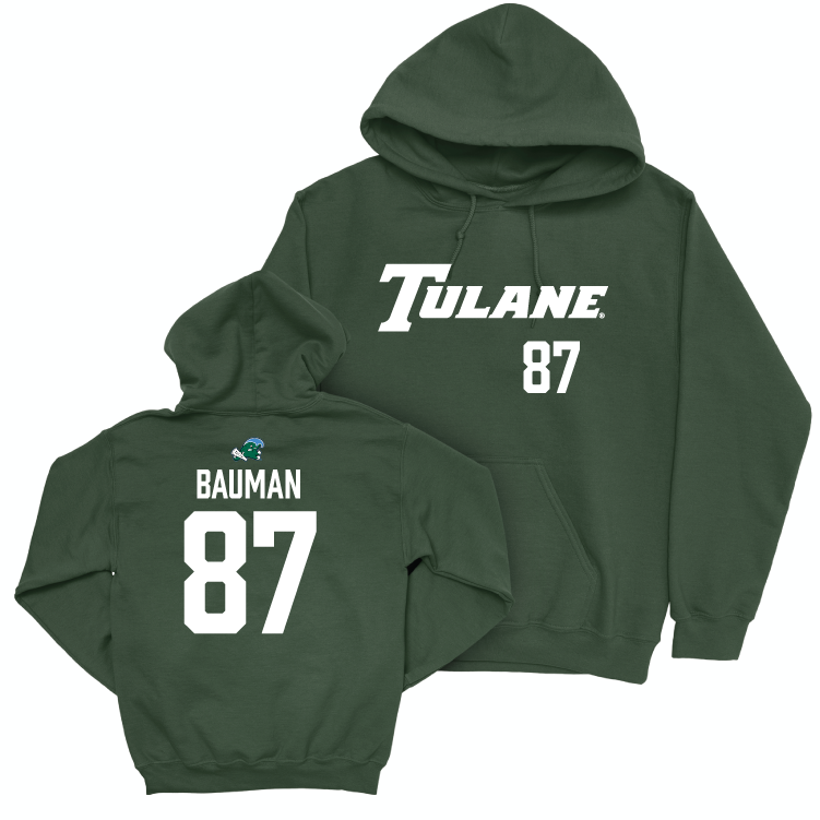 Tulane Football Green Sideline Hoodie - Alex Bauman Small