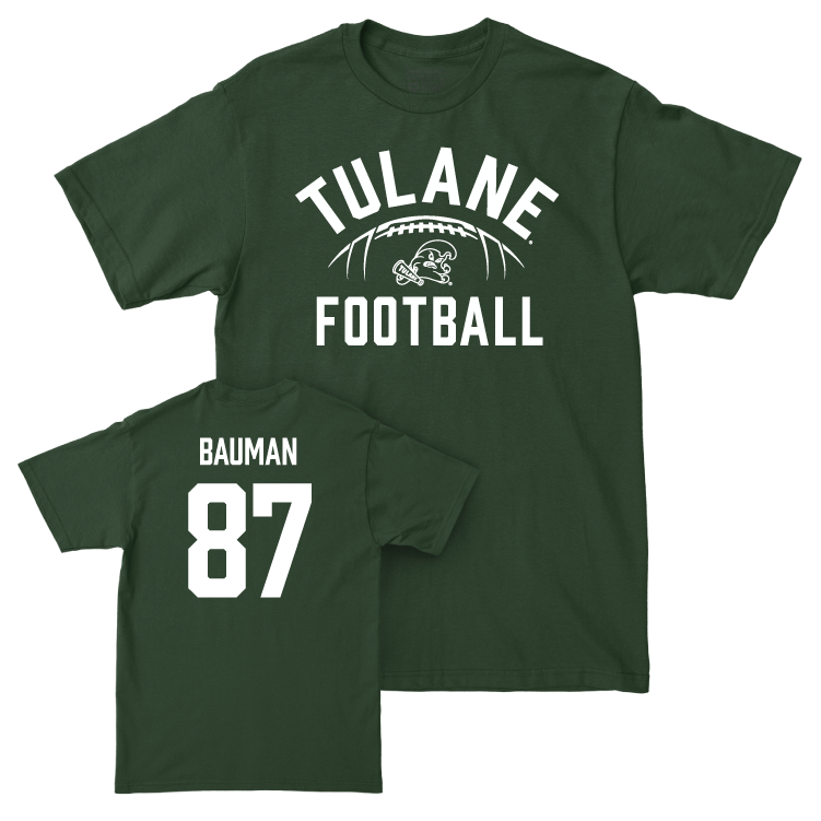 Tulane Football Green Stadium Tee - Alex Bauman Small