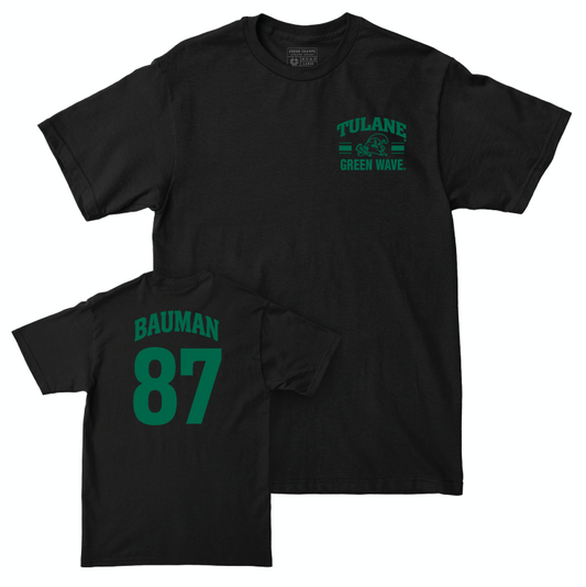 Tulane Football Black Victory Tee - Alex Bauman Small