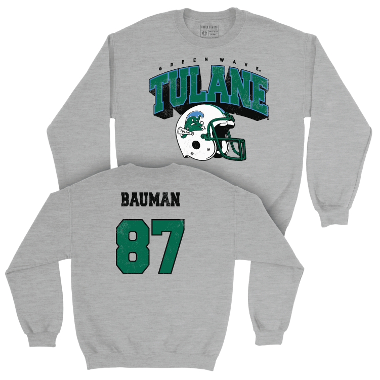 Tulane Football Sport Grey Kickoff Crew - Alex Bauman Small