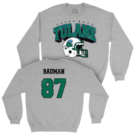 Tulane Football Sport Grey Kickoff Crew - Alex Bauman Small