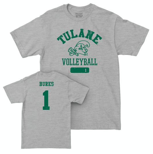 Tulane Women's Volleyball Sport Grey Varsity Tee - Avery Burks Small