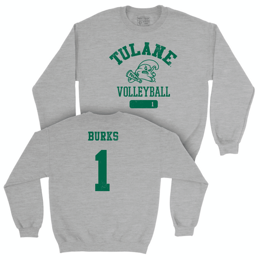 Tulane Women's Volleyball Sport Grey Varsity Crew - Avery Burks Small