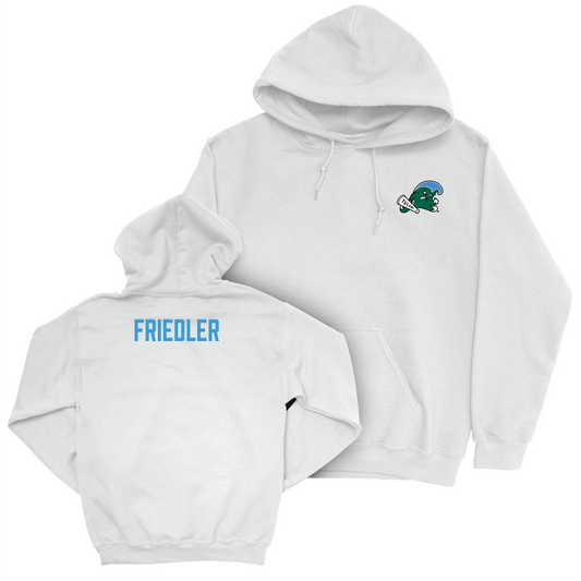 Tulane Football White Logo Hoodie - Adonis Friloux Small