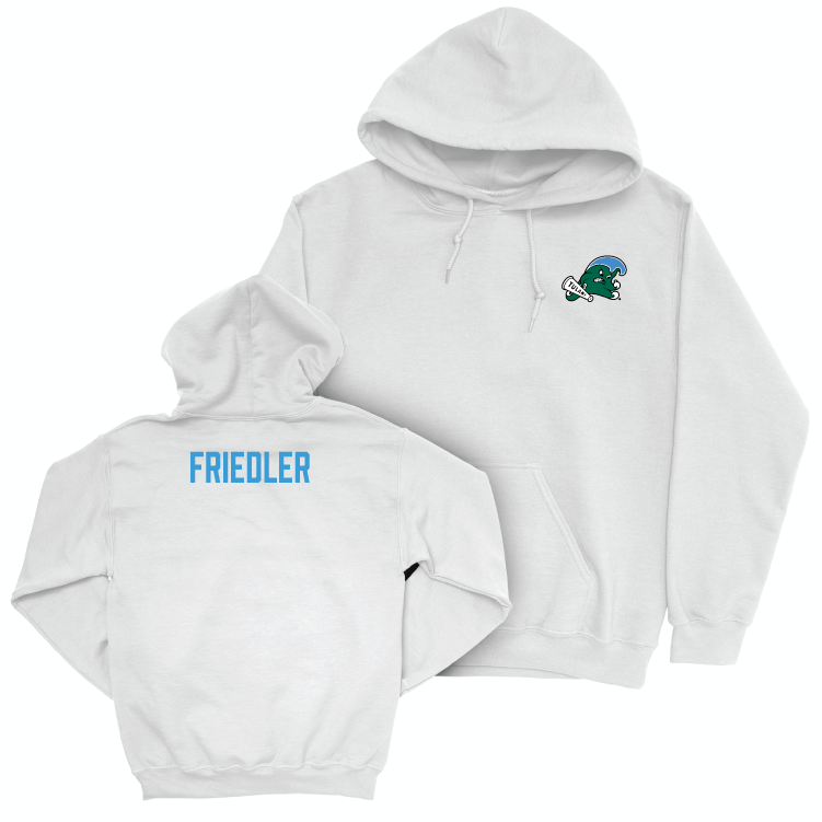 Tulane Men's Tennis White Logo Hoodie - Asaf Friedler