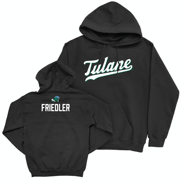 Tulane Football Black Script Hoodie - Adonis Friloux Small