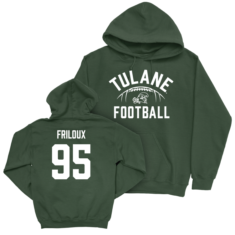 Tulane Football Green Stadium Hoodie - Adonis Friloux Small